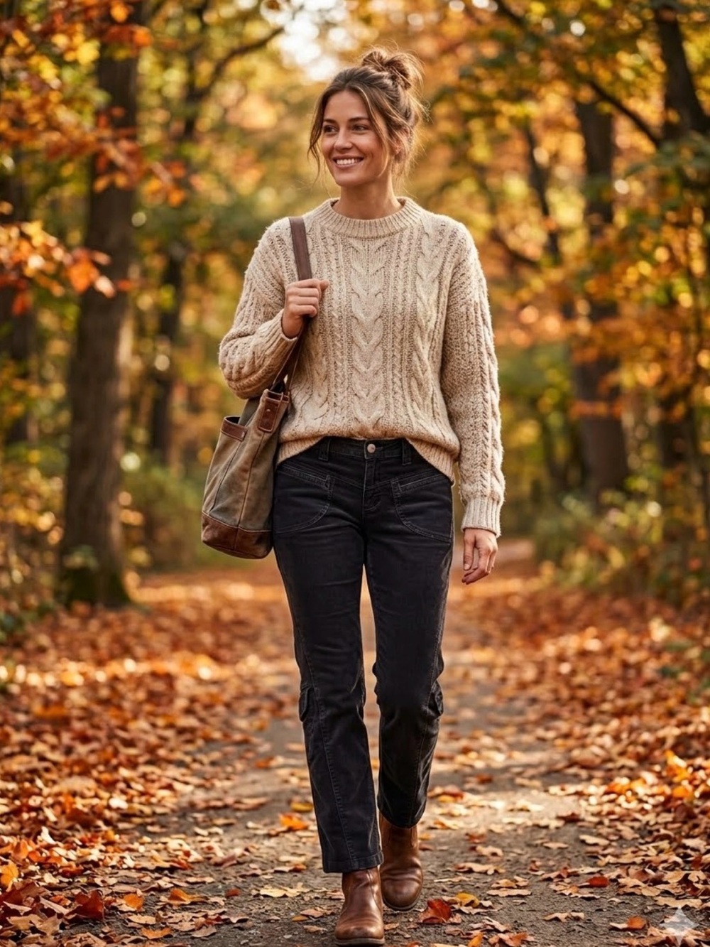Athleta Black Corduroy Straight-Leg Pants for Fall